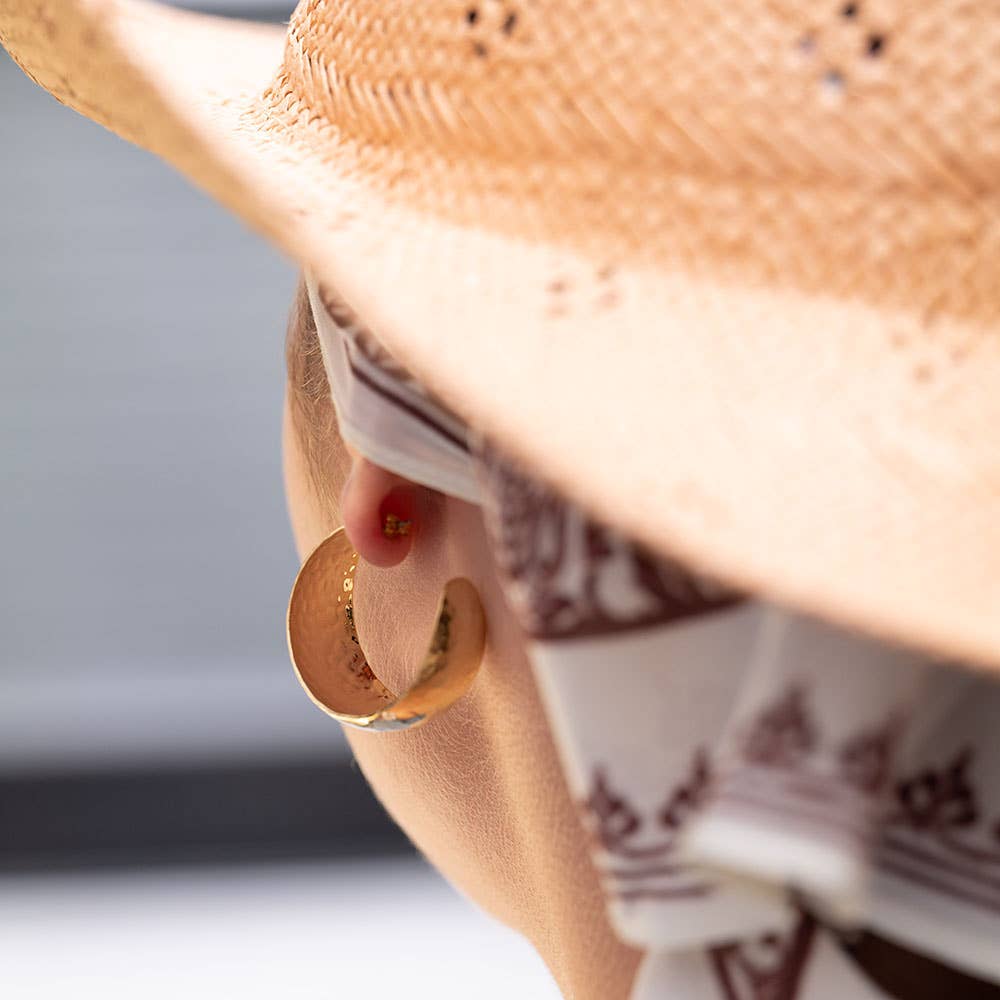 Large Vintage Hammered Hoops