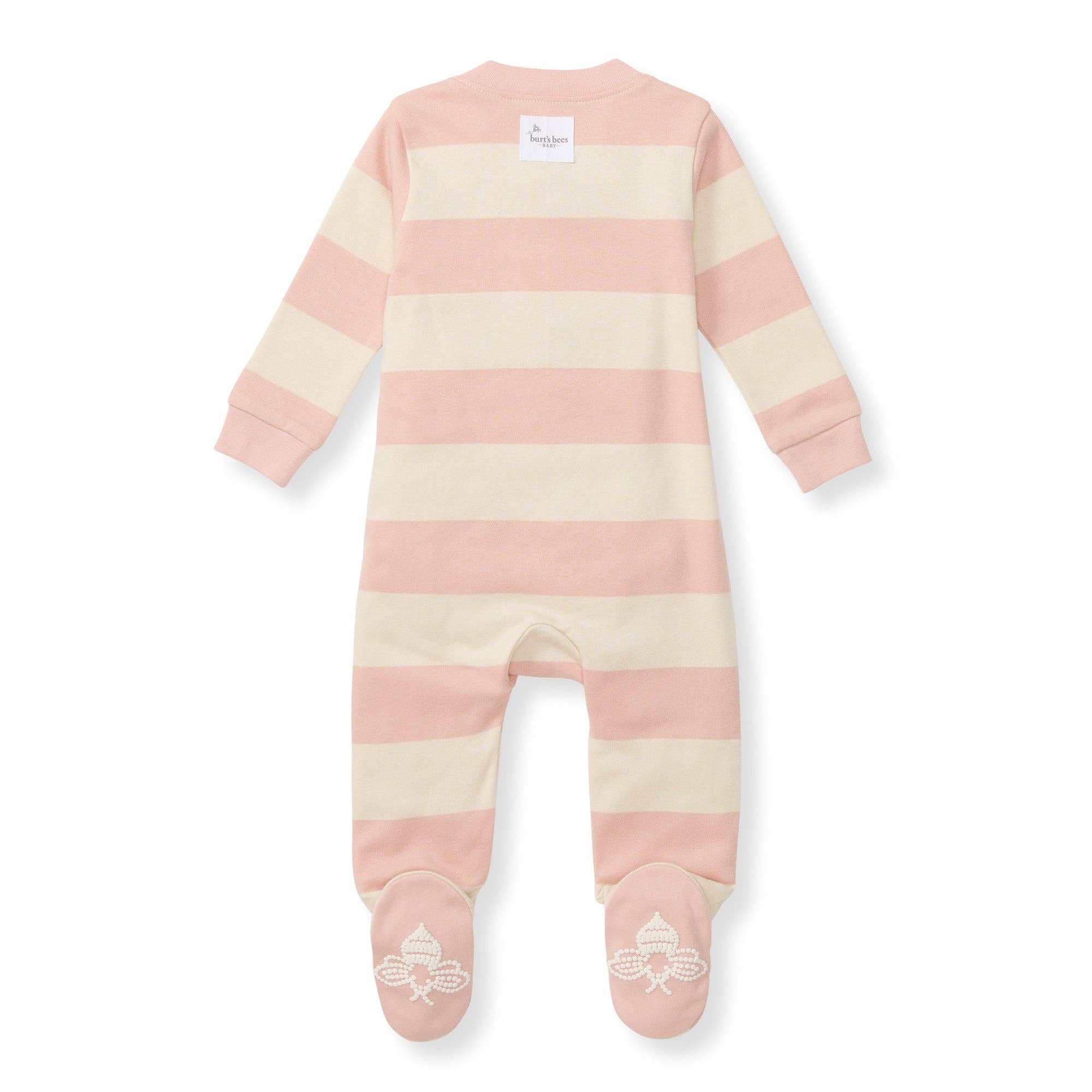 Burt's Bees Rugby Stripe Organic Cotton Sleep & Play - Pink Sand
