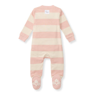 Burt's Bees Rugby Stripe Organic Cotton Sleep & Play - Pink Sand