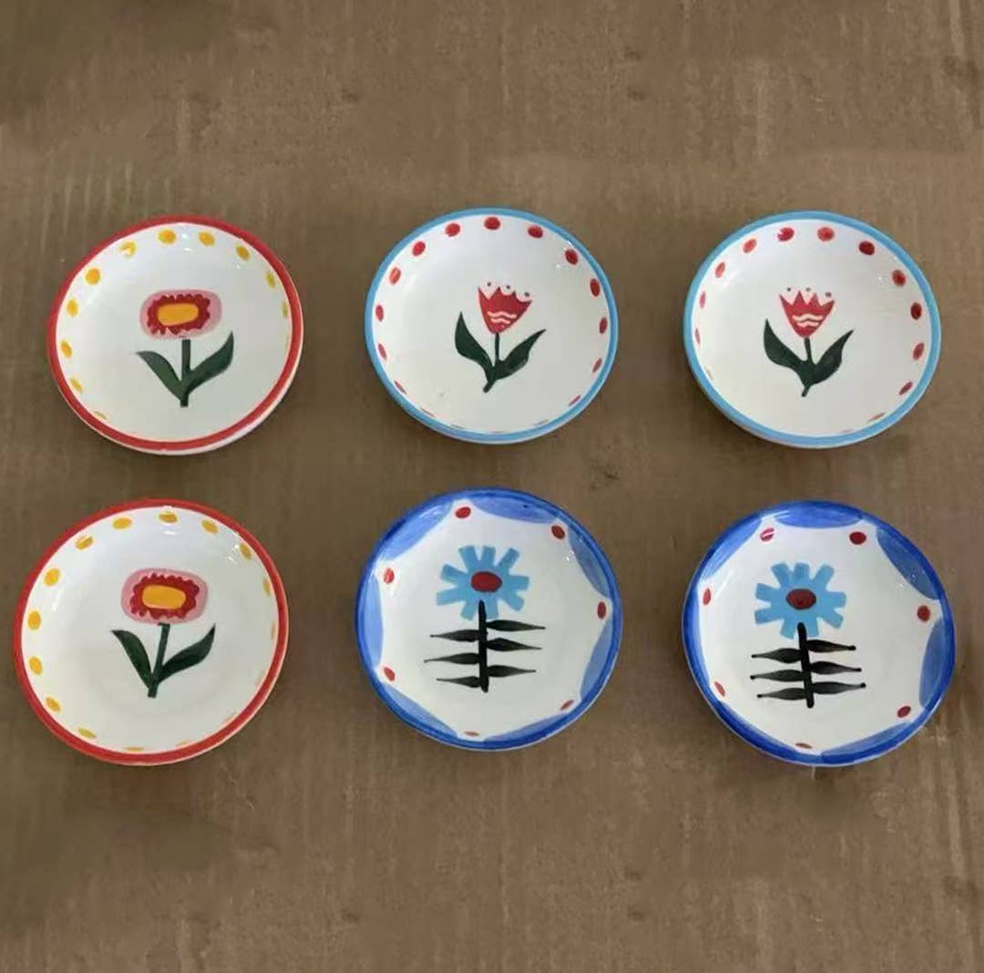 Beck Combo Small Flower Trinket Tray-Trinket Dish-Ceramic Tasting Bow