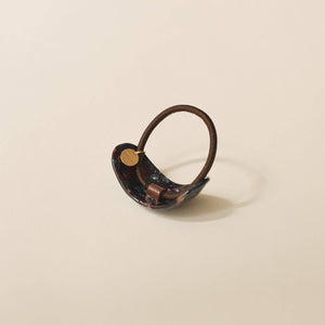 Curved Oval Resin Ponytail Hair Tie | Midnight Blue