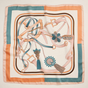 Equestrian-Inspired Silk-Texture Scarf