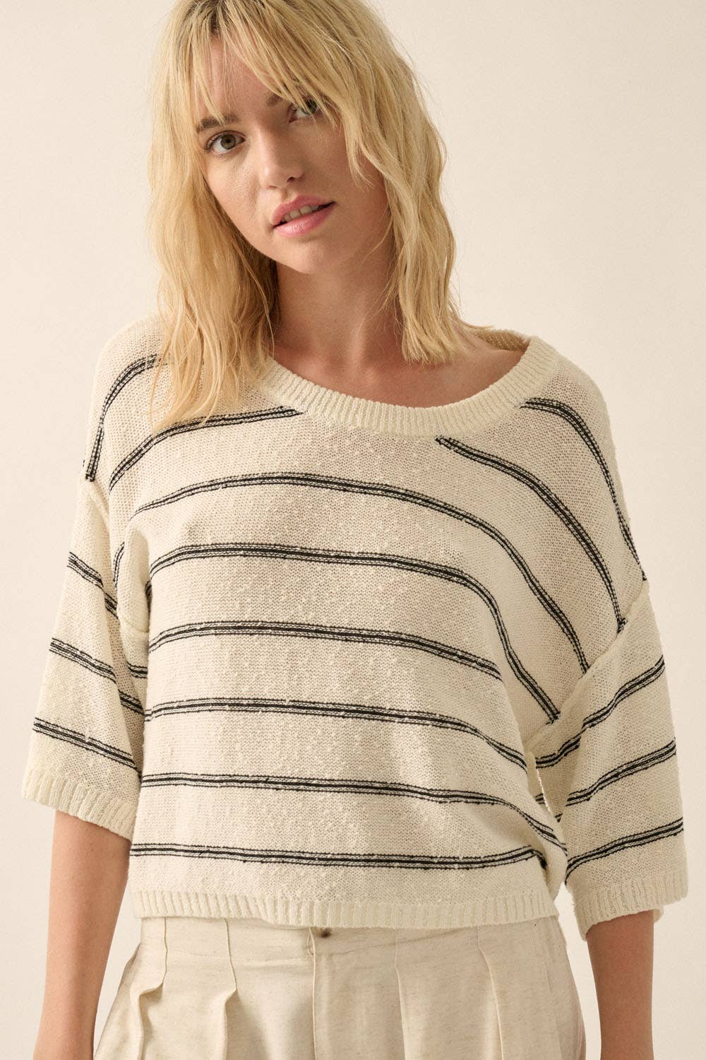 Nelly Sweater - Cream/Black