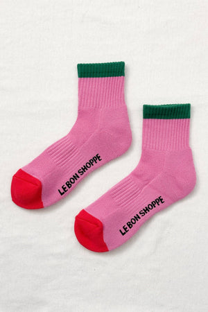 Color Block Girlfriend Socks Rose Green