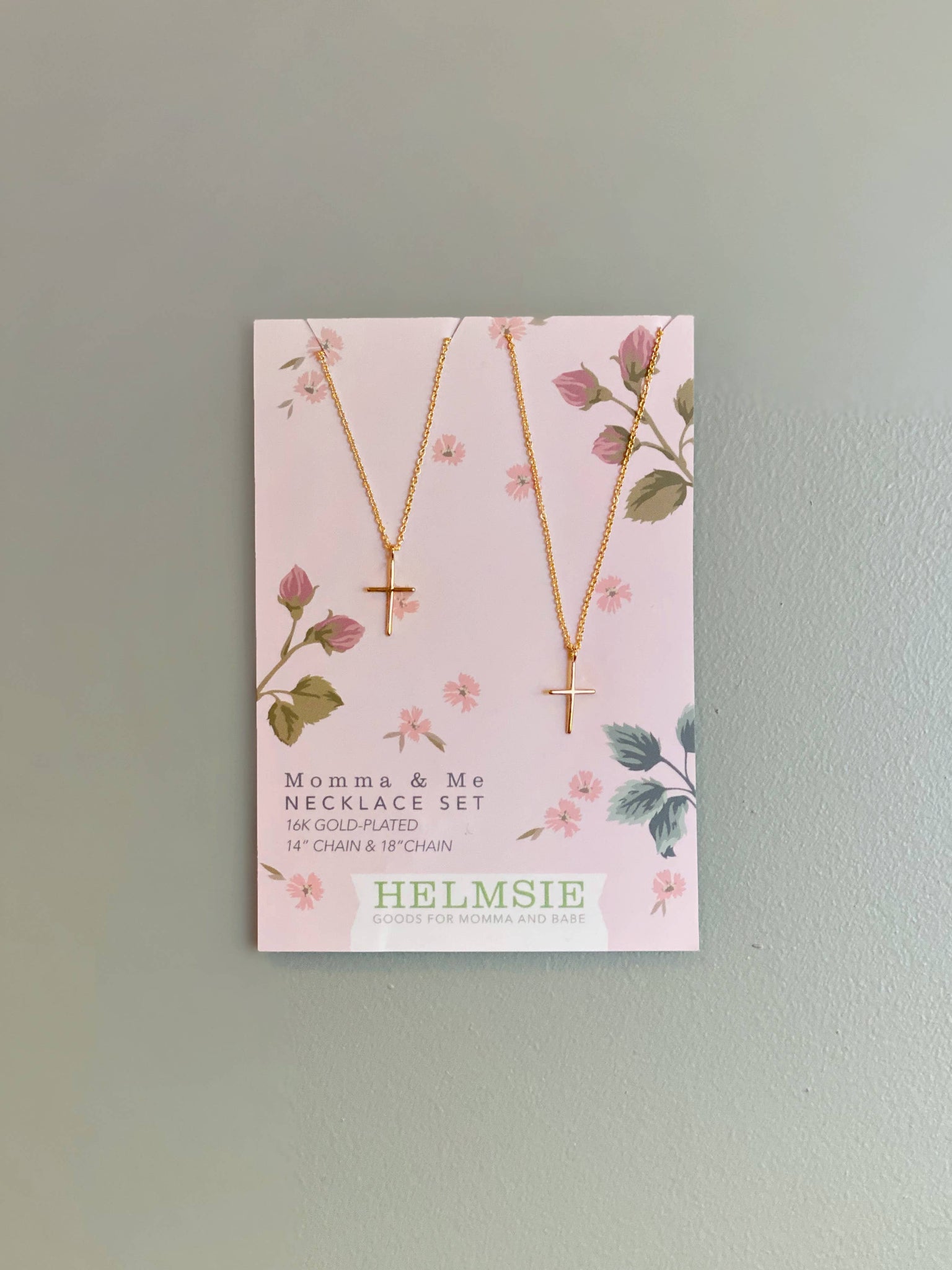 Momma + Me Cross Necklace Set