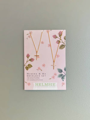 Momma + Me Cross Necklace Set