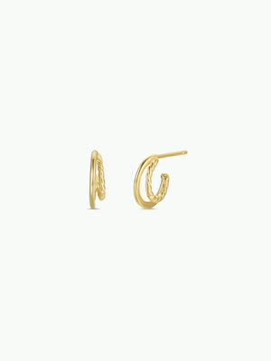Gold Hoop - Double - Earrings