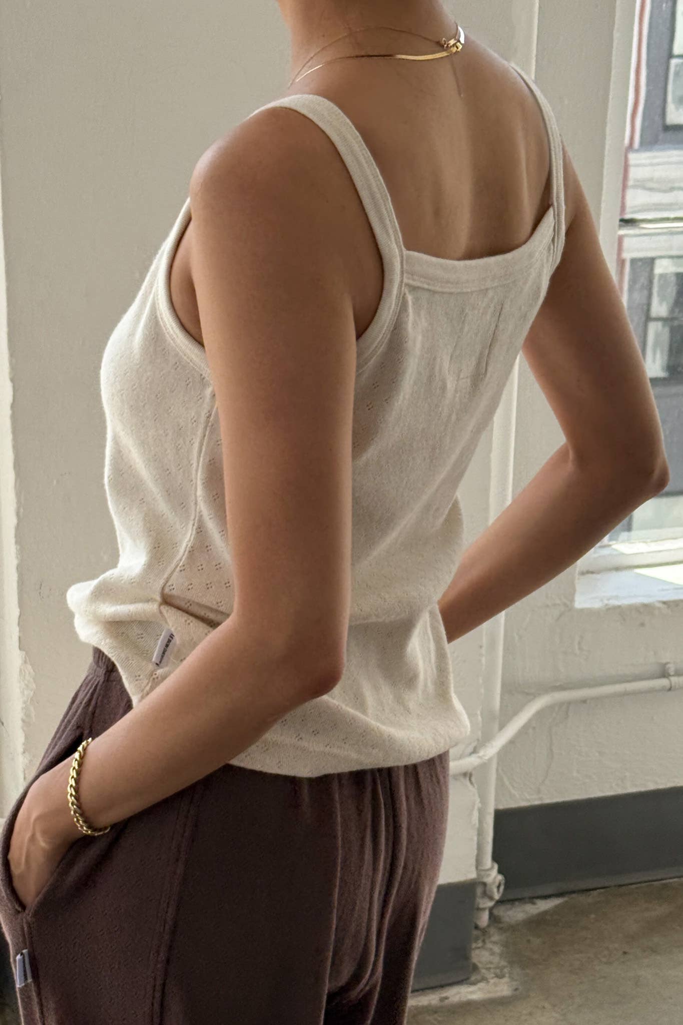 Pointelle Eve Cami Naturel