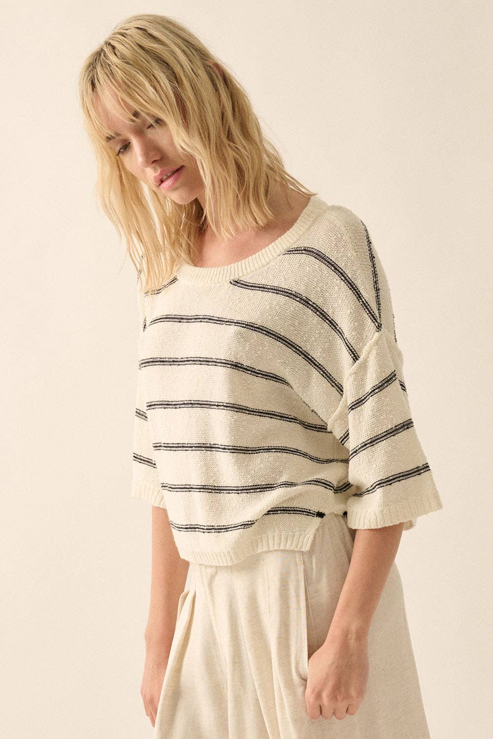 Nelly Sweater - Cream/Black
