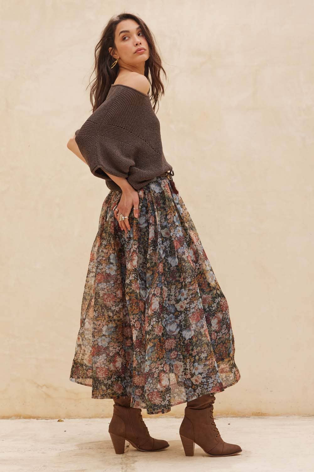 Francis Pleated Midi Skirt