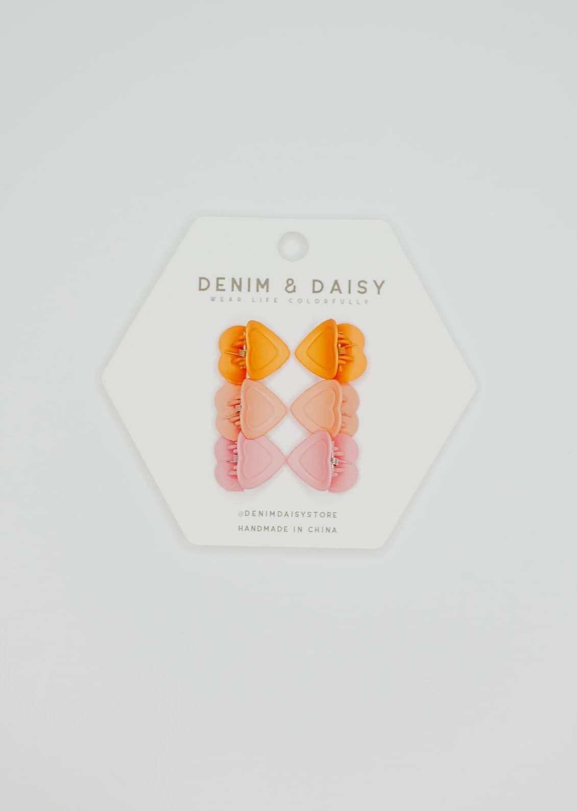 Mini Clips - heart Orange