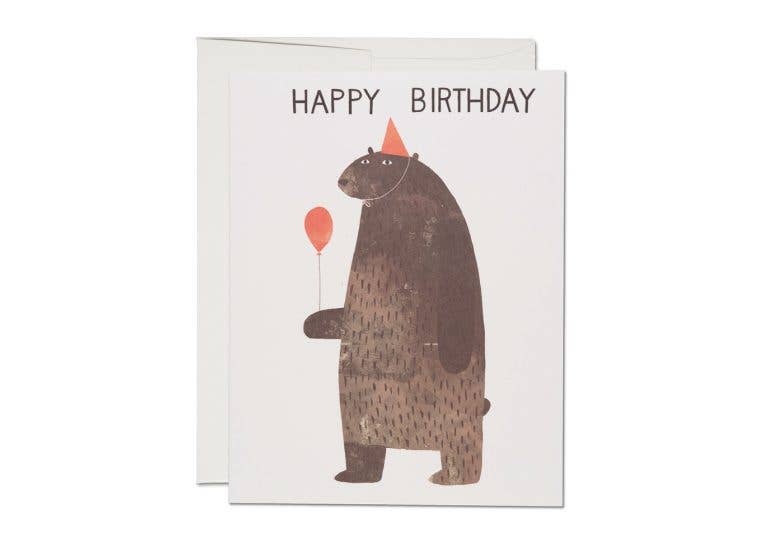 Party Bear birthday greeting card