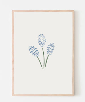 Blue Flower Blooms Art Print  8x10