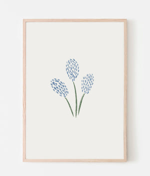 Blue Flower Blooms Art Print 11x14
