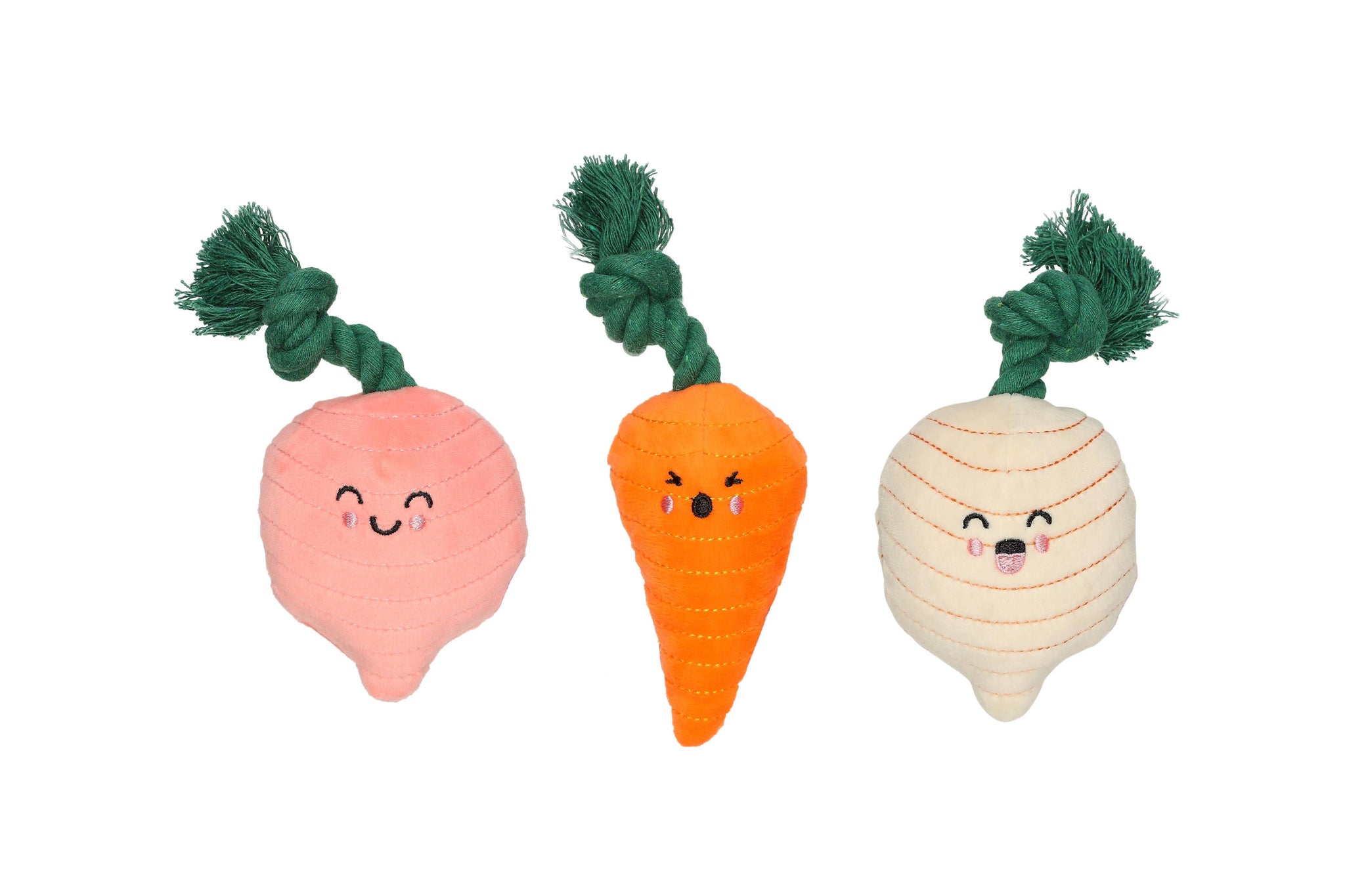 Easter Spring Veggies Rope Dog Toys, Set of 3