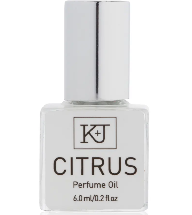 0.5 ounce BLENDS perfume oil roller bottle by Kelly + Jones in Citrus scent: Citrus, Fruit, Floral, Earth & Oak