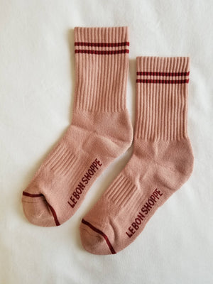 Boyfriend Socks Vintage Pink