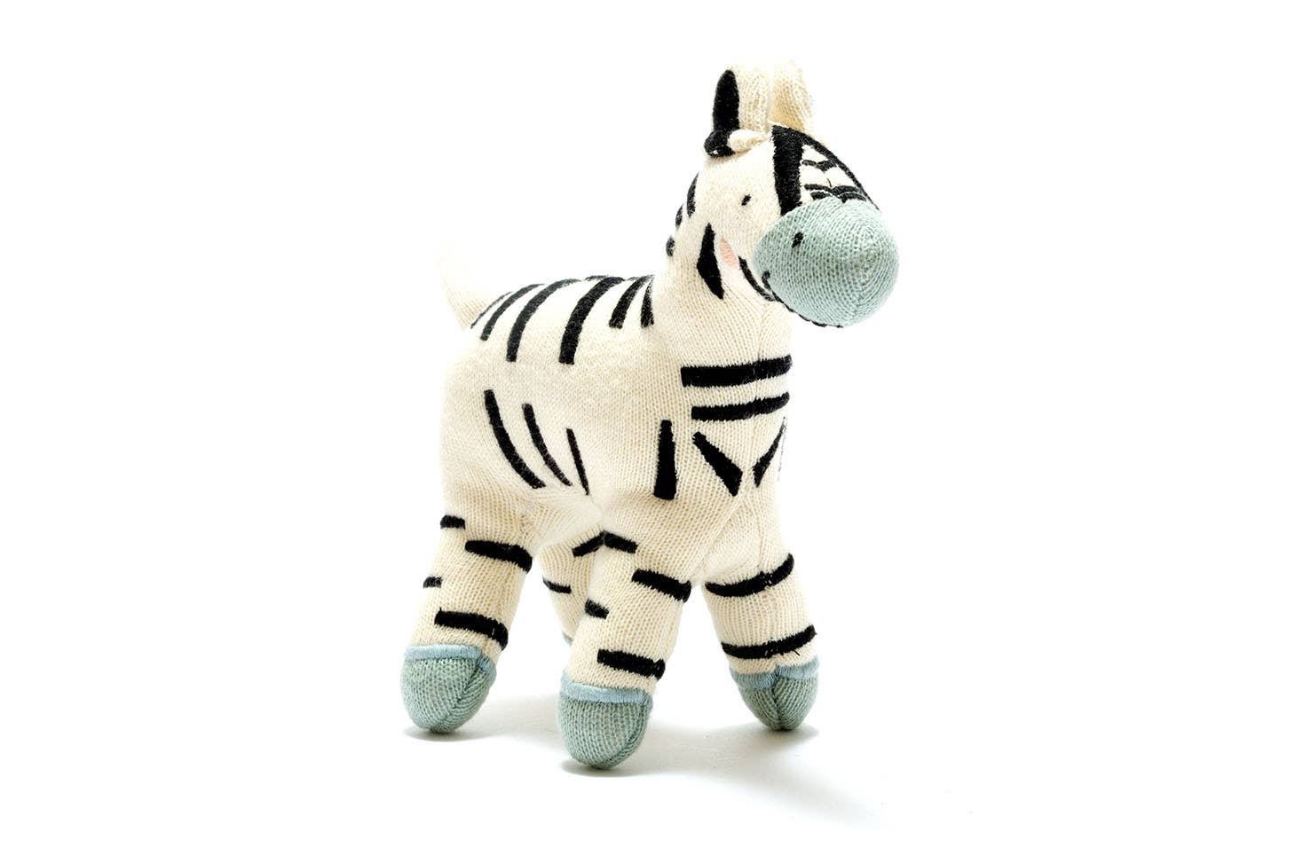 Tactile Knitted Organic Cotton Ziggy Zebra Small Plush Toy